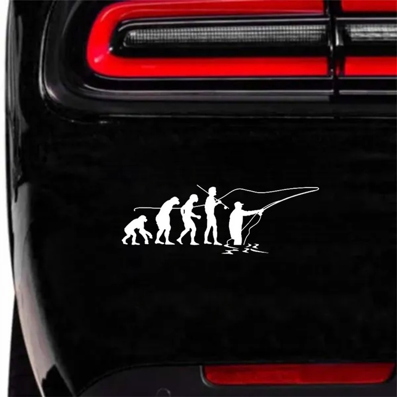 Evolution OF FLY FISHING Fashion Car Sticker For Laptop Bottle Truck Phone  Vehicle Paint Window Skateboard Decals Automobile Accessories