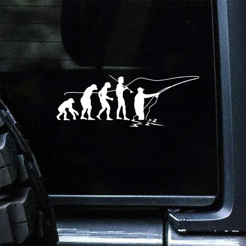 Evolution Fly Fishing Fashion Car Sticker Laptop Bottle - Temu