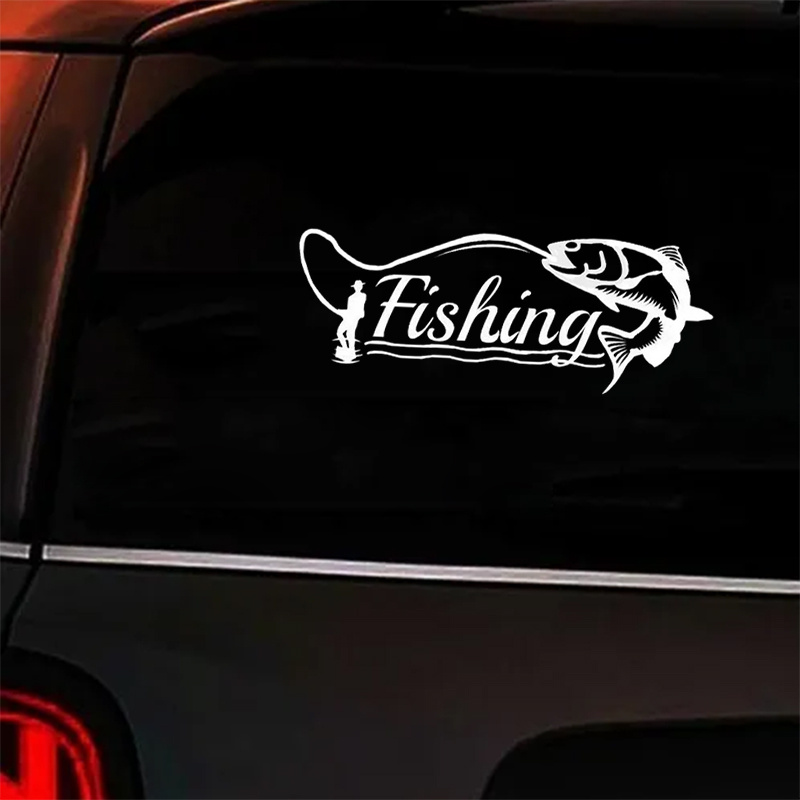 Fish Hunter Fishing Funny Vinyl Die Cut Bumper Car Stickers - Temu