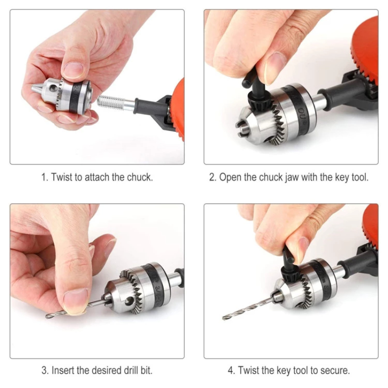 Mgaxyff Hand Crank Drill, Hand Drill,Portable Hand Crank Drill Mini Manual  Drill with Double Pinions for Wood Plastic 