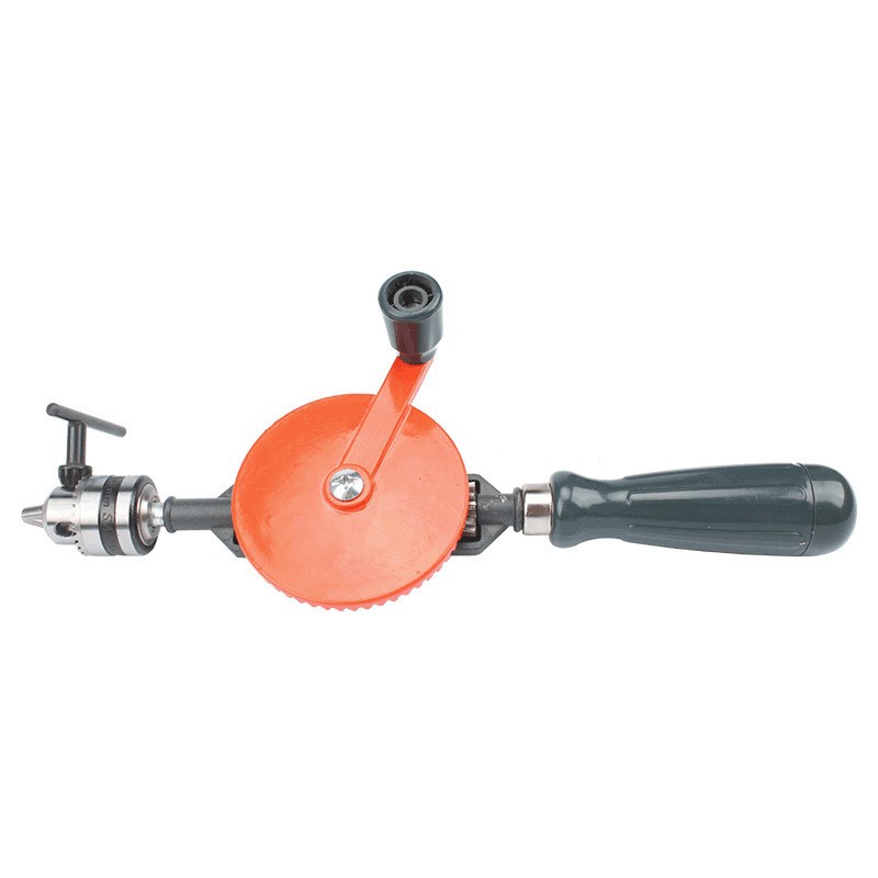 Portable Hand Crank Drill Double Pinions Manual Chucks Drill with 1 Wrench  1 Drill Chuck for Wood Plastic (3/8-Inch)