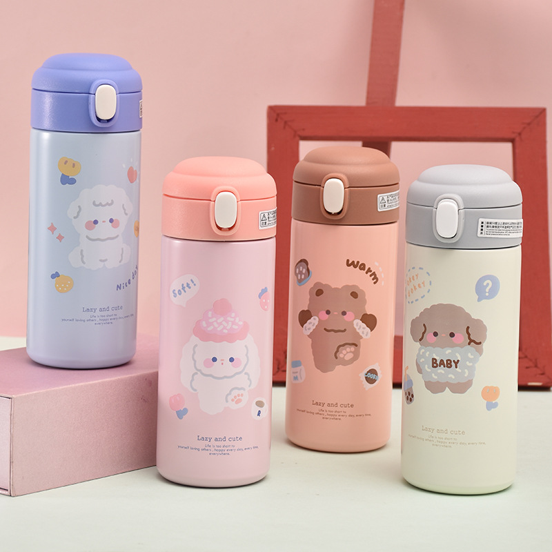 Insulated Cup, Girls Creative Water Cup, Cute Water Bottle With