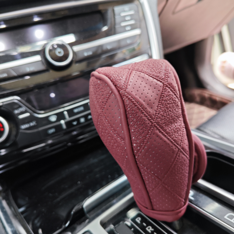 1pc Faux Leather Car Gear Shift Knob Protective Cover Hand Brake Non Slip  Sleeve Car Interior Decor Car Accessories, 24/7 Customer Service