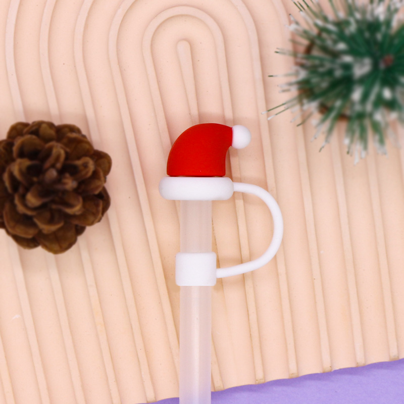 Christmas Portable Silicone Straw , Straw Dustproof , Reusable, Soft Straw  Plugs, Straw Cover, Cute Cup Decoration Accessories - Temu