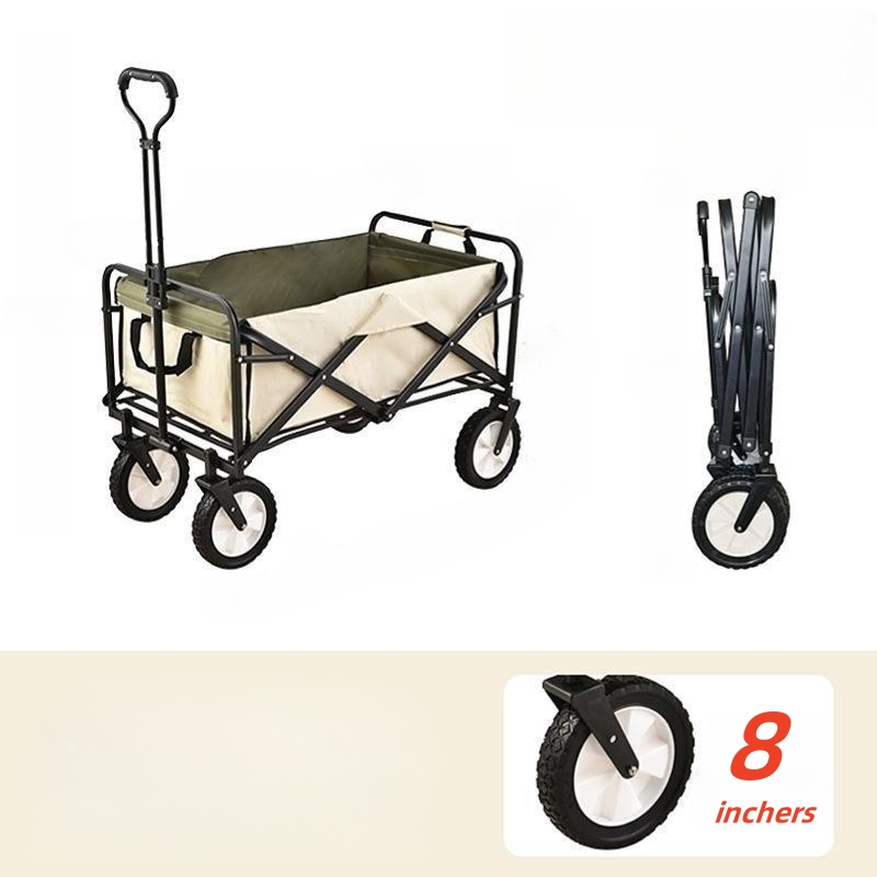 1pc Folding Wagon Cart Collapsible Heavy Duty Wagons Carts Utility Sports  Wagon With Adjustable Handle And Cup Holder Portable Garden Yard Cart For  Outdoor Camping, Shop Now For Limited-time Deals