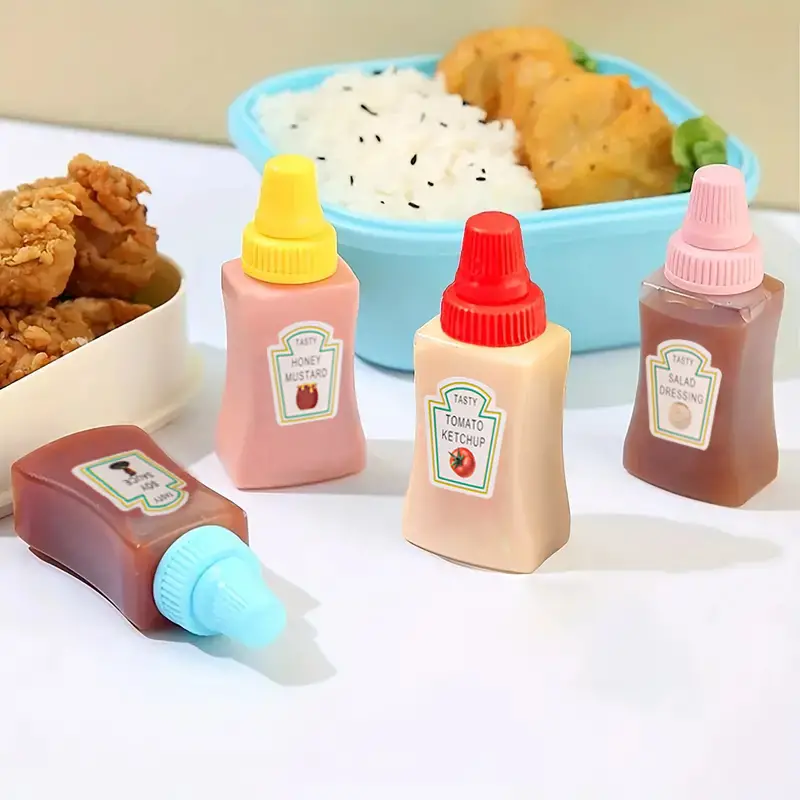 3pcs/set Mini Seasoning Sauce Bottle Small Containers Lovely Rabbit Frog  Duck Bottles For Bento Lunch Box Kitchen Jar Accessory