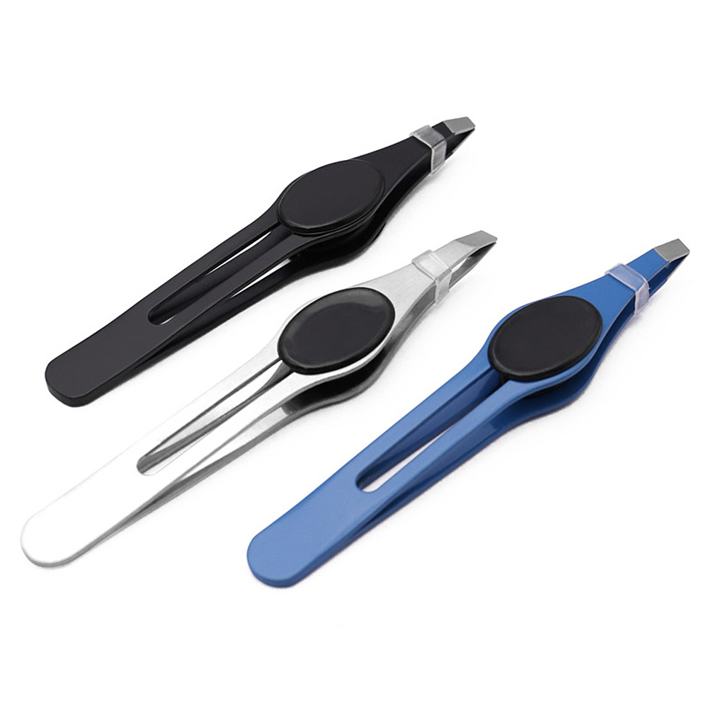 4pcs Tweezers with Rubber Tips, Stainless Steel Industrial