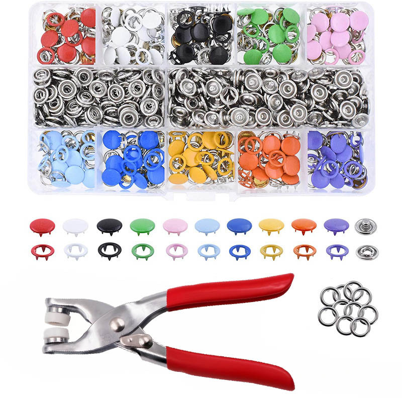 87pcs Leather Snaps Fasteners Kit 15mm Metal Button Snaps Press