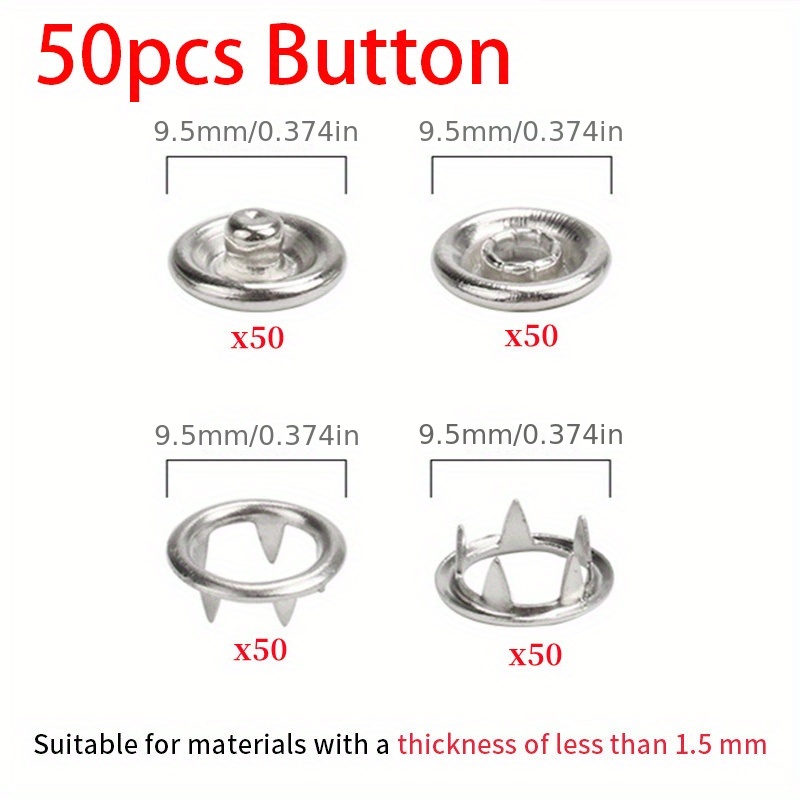 Plier Tool 50pcs Metal Snap Button - Tool 50pcs Metal Snap Button Fastener  Diy - Aliexpress