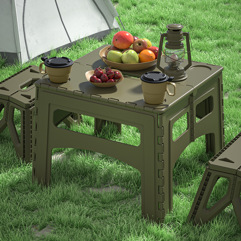 Mesa plegable portátil pequeña para exteriores, mesa de picnic ultraligera  con funda duradera, mesa plegable de altura ajustable de 13.7 a 21