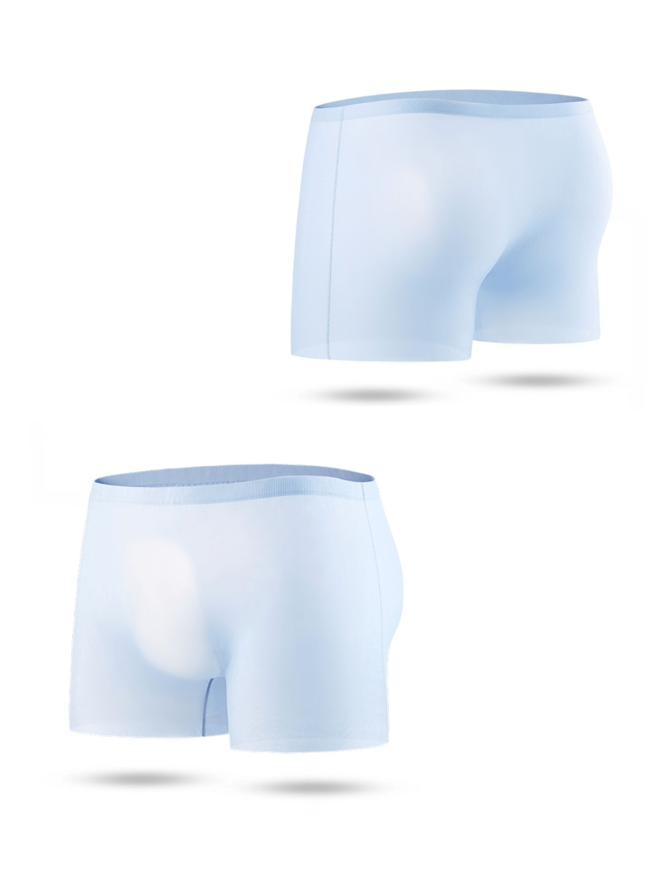 Men's Ice Silk Traceless Plain Color Semi sheer Boxers - Temu Canada