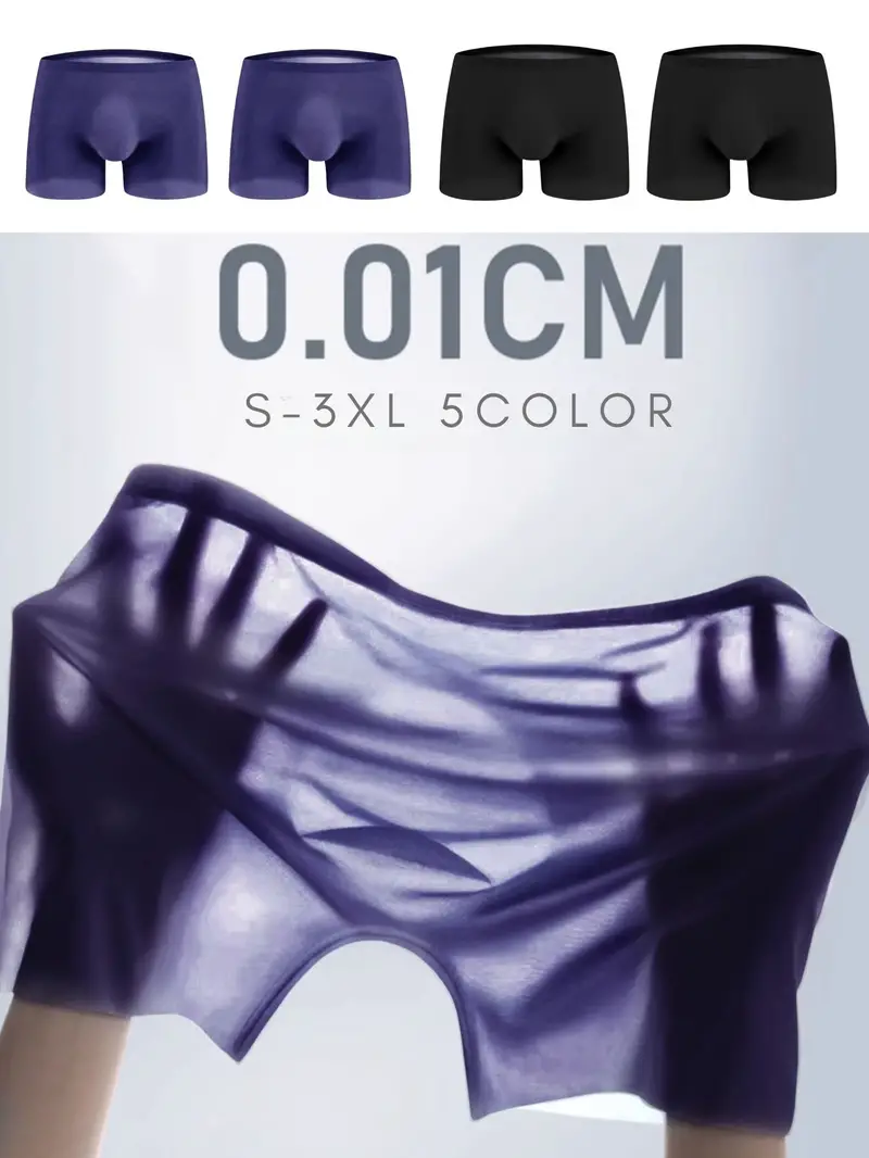 Comfortable Breathable Mens Ice Silk Bulge Pouch Boxer Briefs