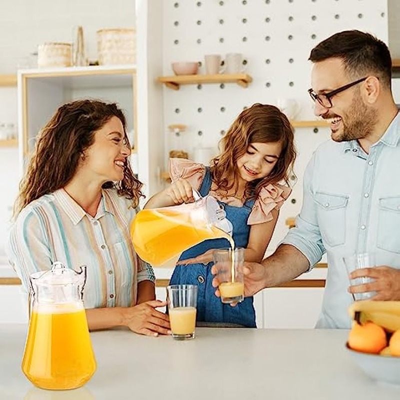 1pc, Pichet En Plastique Avec Couvercle, Pichet D'eau En Plastique  Transparent Résistant, Carafe À Boisson En Plastique, Pour Les Boissons  Froides, Vaisselle - Temu France