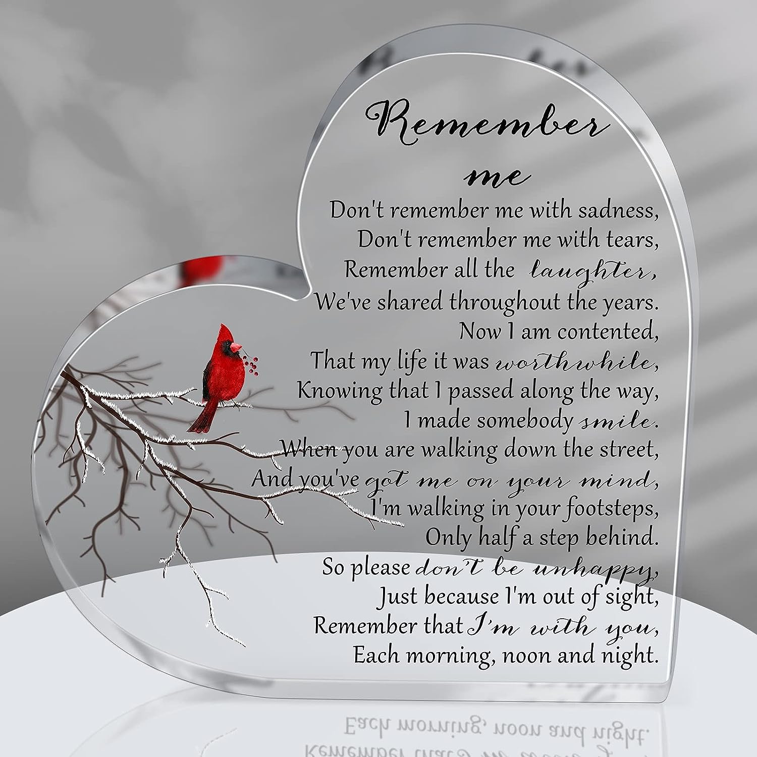 TEMU 1pc, Sympathy Gifts Heart Shape Memorial Bereavement Gifts Crystal Acrylic Paperweight Remembrance Decorations Funeral Grief Condolence Memorial