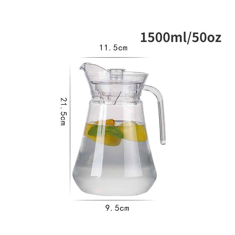 Didaey 4 Pack 46oz Acrylic Water Pitcher with Lid and Spout Handle Clear  Plastic Pitcher Heat Resistant Plastic Carafe Unbreakable Beverage  Container