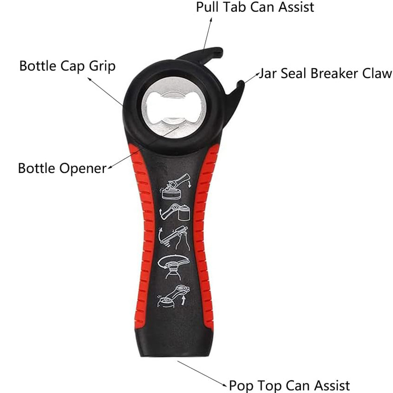 6 in 1 Multi-function Opener for Jar Bottle Can Opener for Weak Hands,  Non-slip Twist off Jar Opener Claw, Kitchen Tool AD 