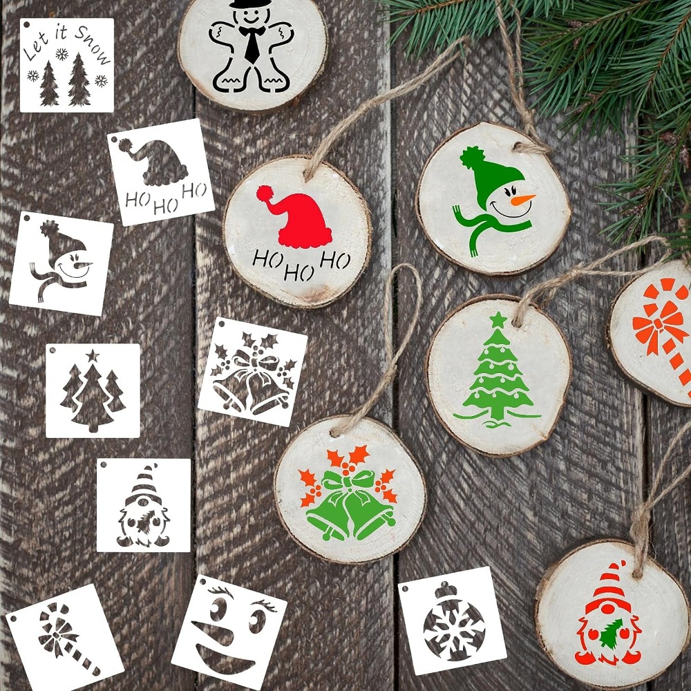 Christmas Stencils For Painting On Wood Reusable Merry - Temu