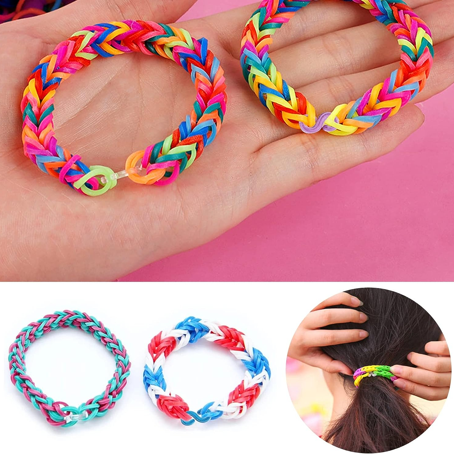Free Shipping(1000Pcs/Bag) Colorful S-CLIPS For DIY Loom Bands