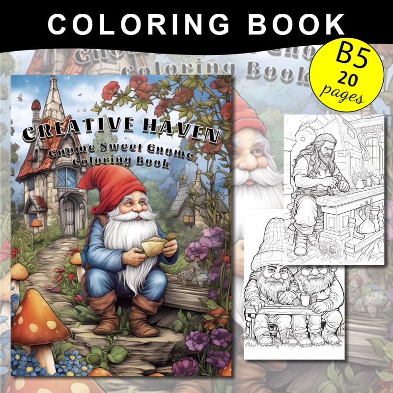 Creative Haven Gnome Sweet Gnome Coloring Book (Spiral Bound