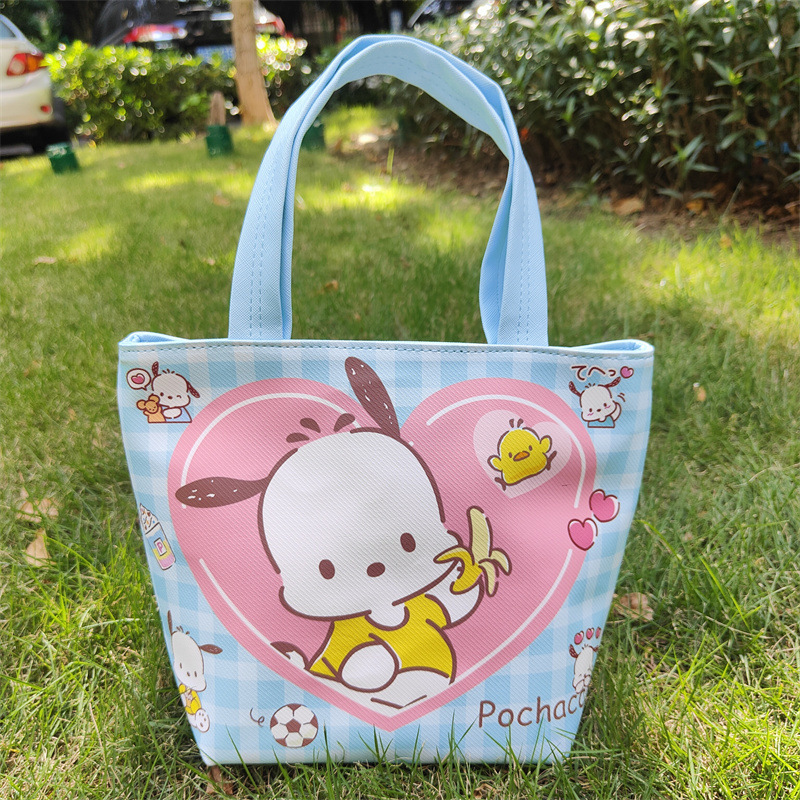 Anime Pattern Canvas Handbag Kuromi Hello Kitty Melody Pochacco Print  Storage Satchel Bag Miniso - Toys & Games - Temu