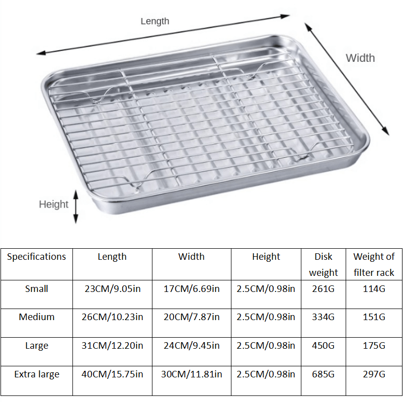 Multi purpose Stainless Steel Baking Tray With Drain Cooling - Temu