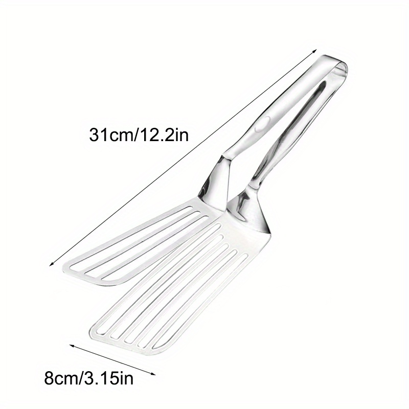 Stainless Steel Cooking Spatula Tongs, Slotted Fish Spatula, Barbecue Clip,  Steak Clamp, Grill Tongs, Perfect Egg Fish Steak Flipping And Frying Tool,  Kitchen Utensils, Kitchen Supplies, Back To School Supplies - Temu