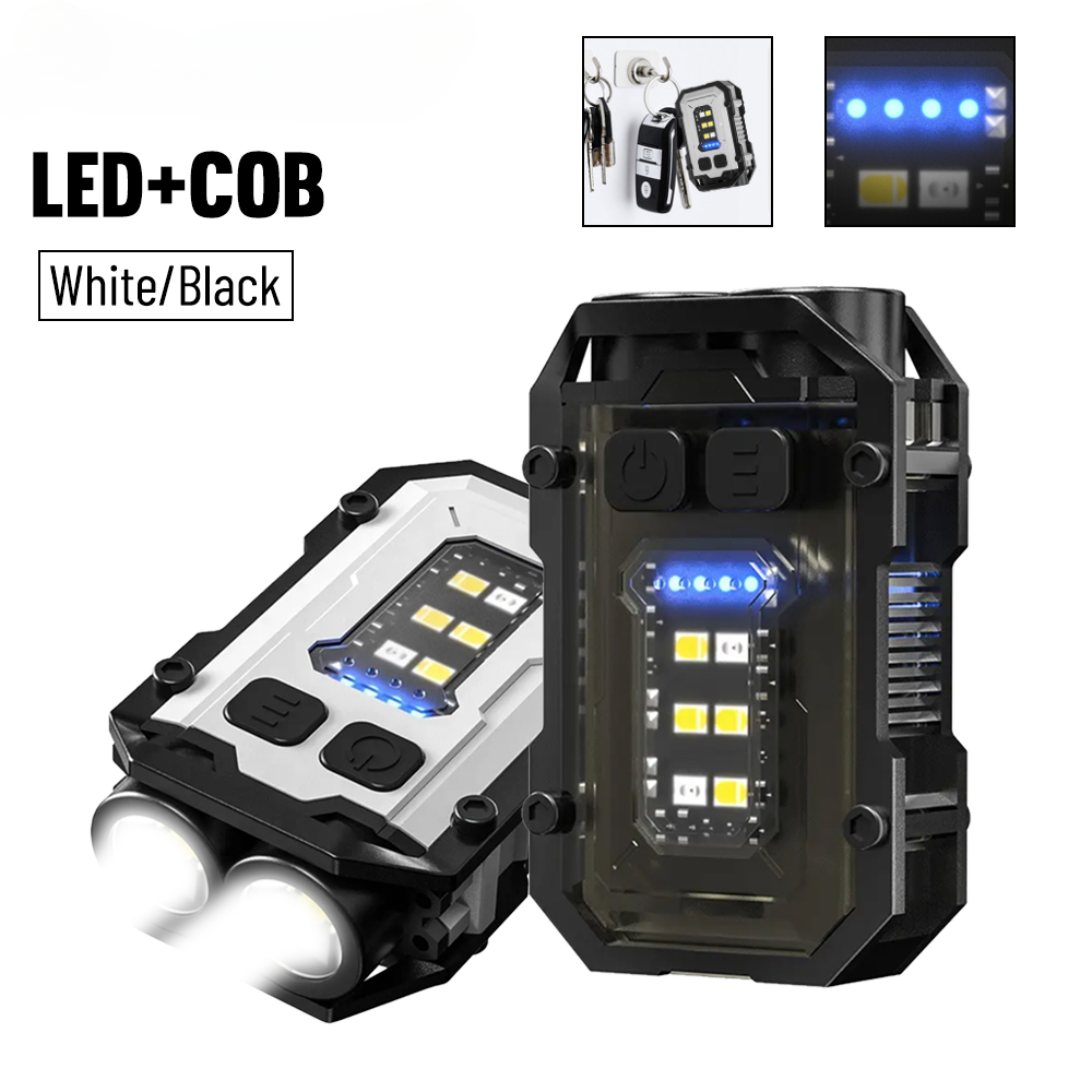 800LM COB Keychain Work Light Rechargeable Mini LED Flashlightht