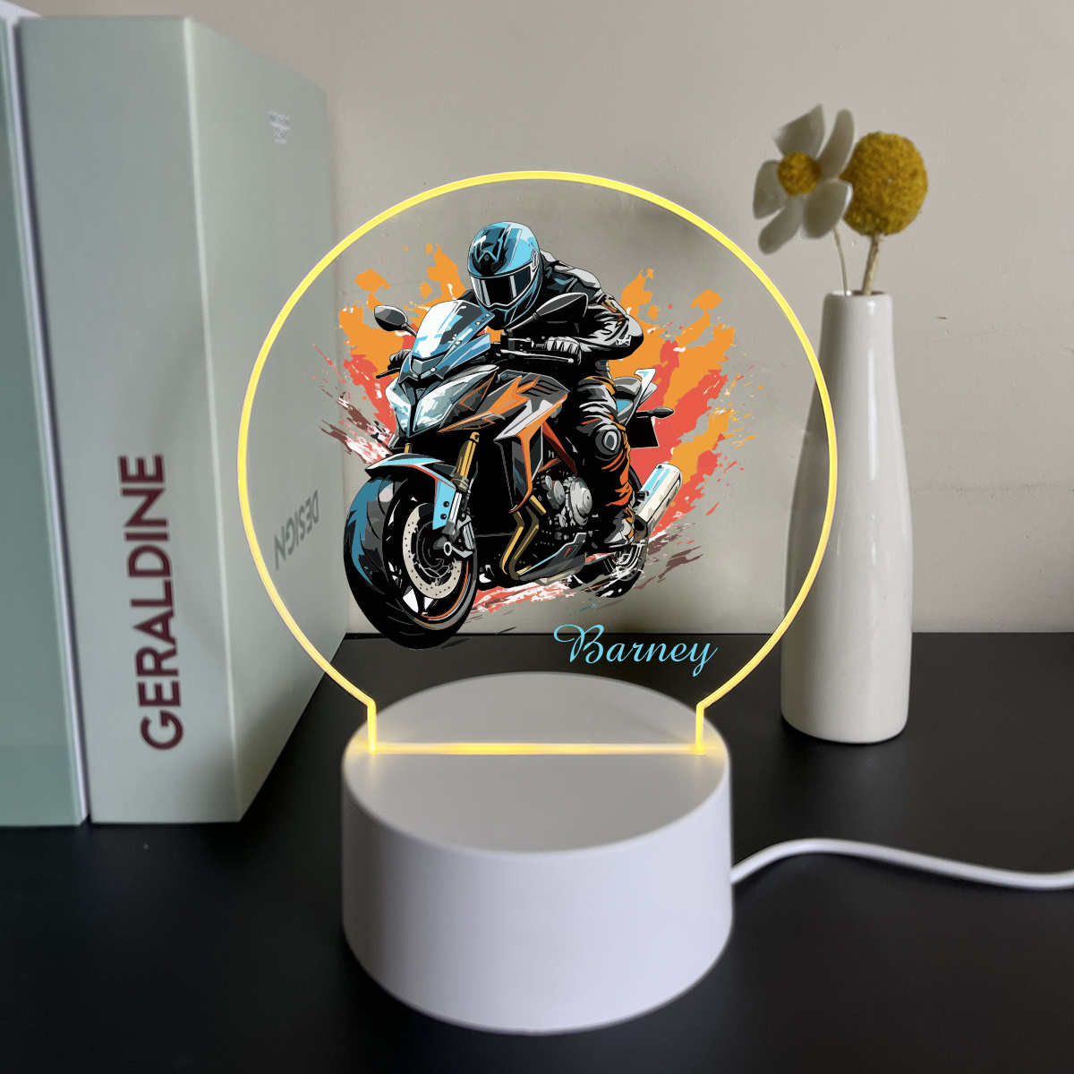Moto 3D lampe led Table Lampe Moto Nuit Lumières Led Lampe de Lampe  Décorative pour Enfants cadeau J0CD80
