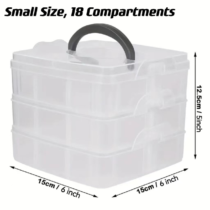 SGHUO 3-Tier Stackable Storage Container Box Bead Organizers and