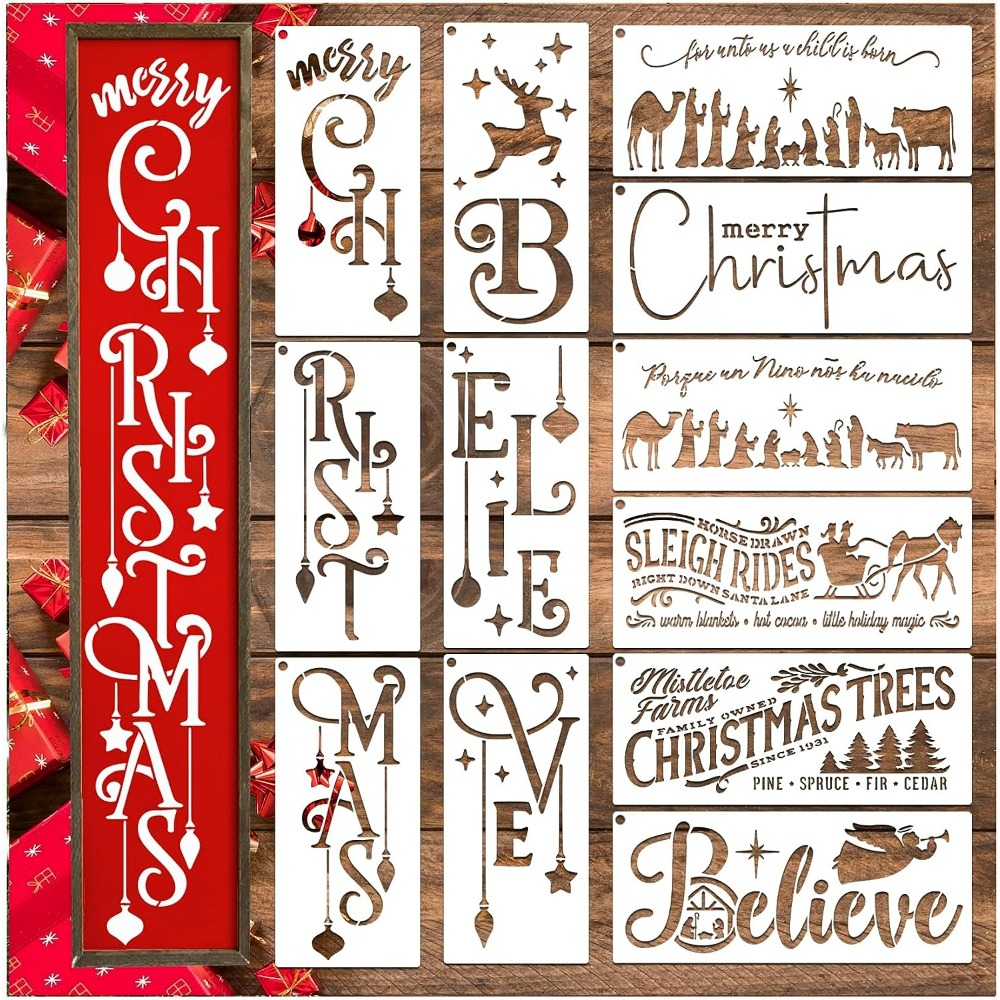 Large Christmas Stencils For Painting On Wood Reusable - Temu United Arab  Emirates