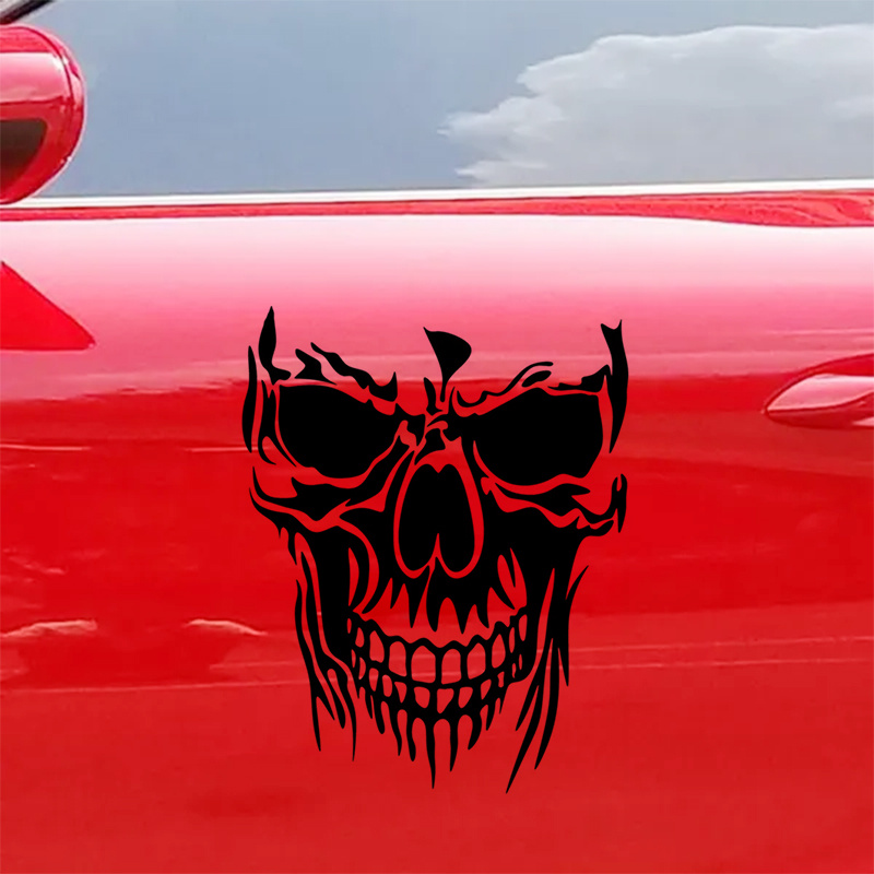 3pcs Universal Skull Car Hood Decal Sticker,Cool Skull Stickers for Truck,  SUV, Self-Adhesive Car Decal Vinyl Stickers Car Body Side Decals and Signs