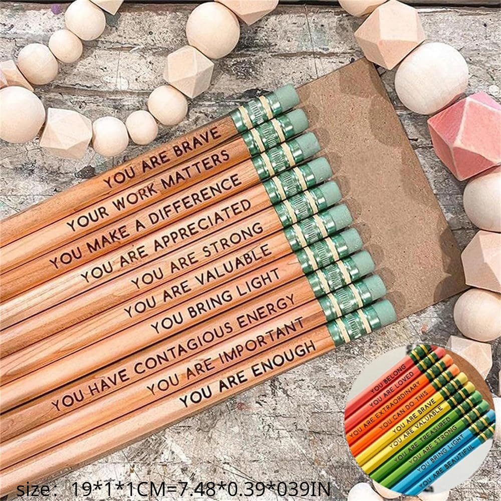 DUTACK Affirmation Pencil Set, Personalized Motivational Praise Wooden  Pencils, Pencil Set for Sketching and Drawing, Inspirational Pencils For