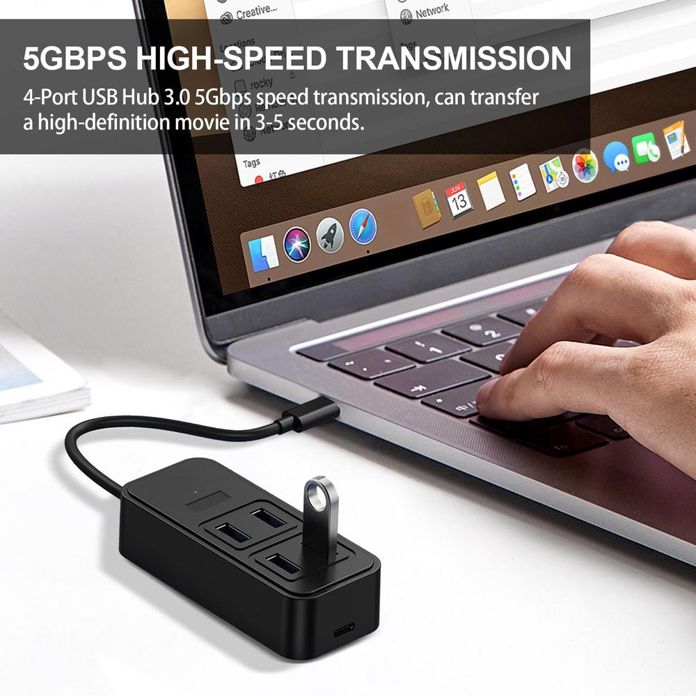 Hub USB 3.0 de 4 puertos, concentrador de datos ultra delgado con  transferencia de alta velocidad de hasta 5 Gbps para iMac, MacBook, Mac  Pro/Mini