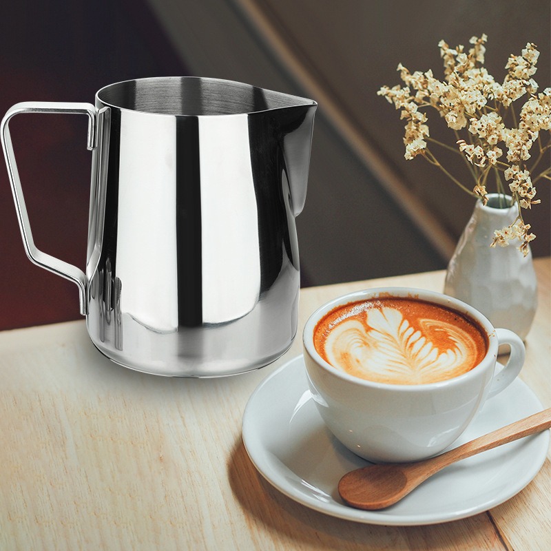 Stainless Steel Milk Frothing Pitcher Cappuccino Pitcher Pouring Jug  Espresso Cup Creamer Cup for Latte Art, 20 Ounce (600 ML)