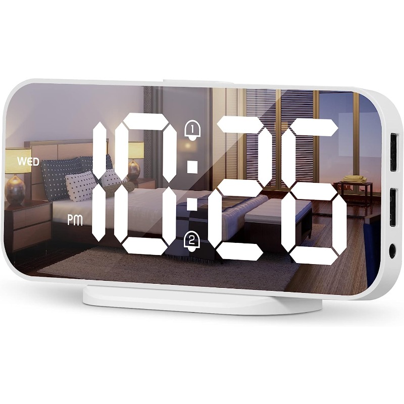 1pc Nuevo Reloj Despertador Espejo Led Pantalla Multifuncional Temperatura  Humedad, Protección Ojos, Espejo Maquillaje, Reloj Electrónico Minimalista  Luminoso Mesilla Noche, Enviado Sin Batería, Echa Vistazo Ofertas Hoy  Ahora