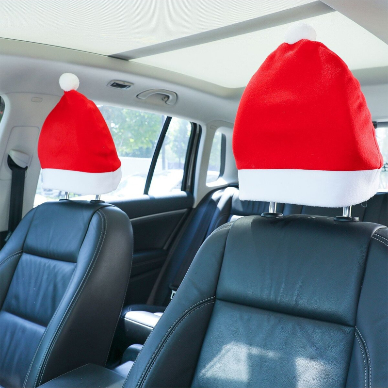 Auto Kopfstützenbezüge niedlicher Innen Weihnachtsmann Hut für Auto  Kopfstützen.