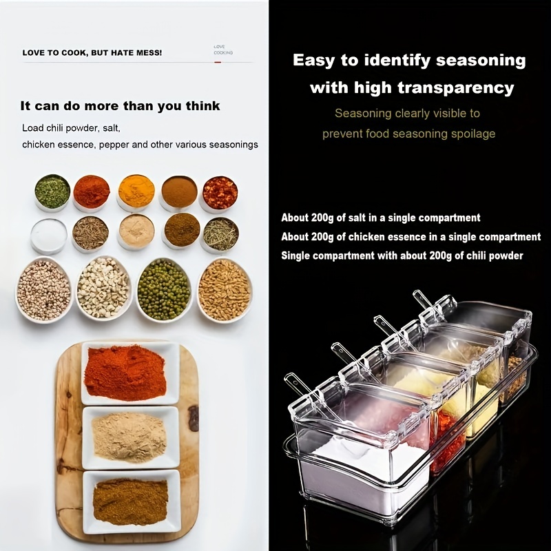 Kitchen Seasoning Box with Small Spoon - Perfect Seasoning Containers for  Your Culinary DelightsAre you tired of rummaging thro - AliExpress