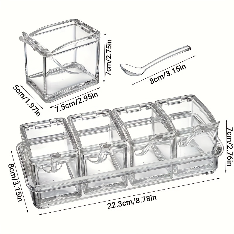 Dropship 1pc; Four-grids Seasoning Box; Household Light Seasoning