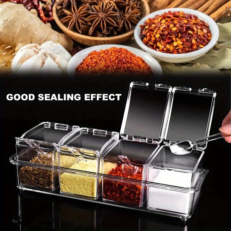 Dropship Seasoning Box Combination Set Seasoning Bottle Jar Household  Kitchen Supplies Salt Msg Storage Box Sealed One-piece to Sell Online at a  Lower Price