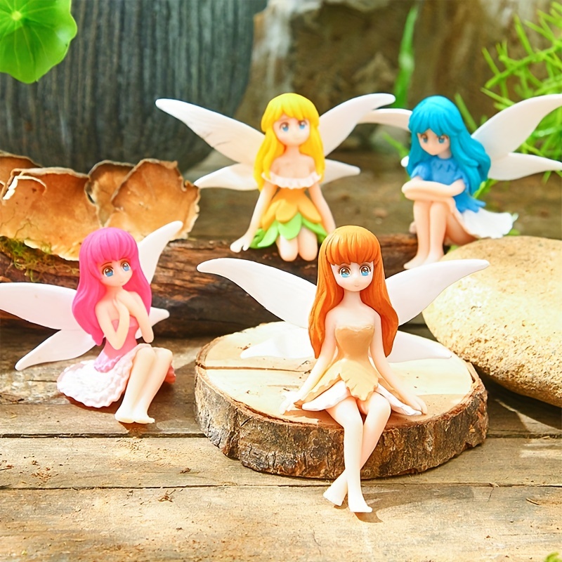 Miniature Dollhouse Garden Fairy Decor Figurines Mini DIY 4PCS Sleeping  Fairies