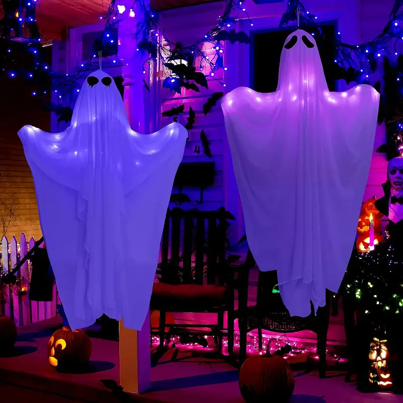 1pc halloween hanging ghosts decorations with led lights light up flying ghosts for front door porch yard tree halloween hanging decorations outdoor home decor room decor theme party decor halloween decorations 2023 details 5