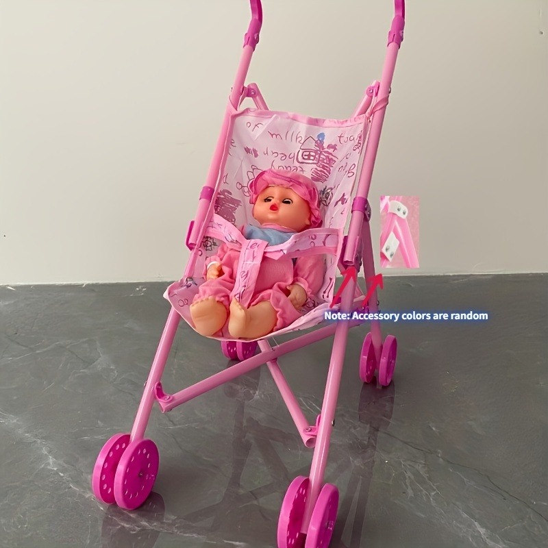 Adorable Ours Motif Baby Doll Trolley Poussette Pliante Poussette Enfants  Jouet