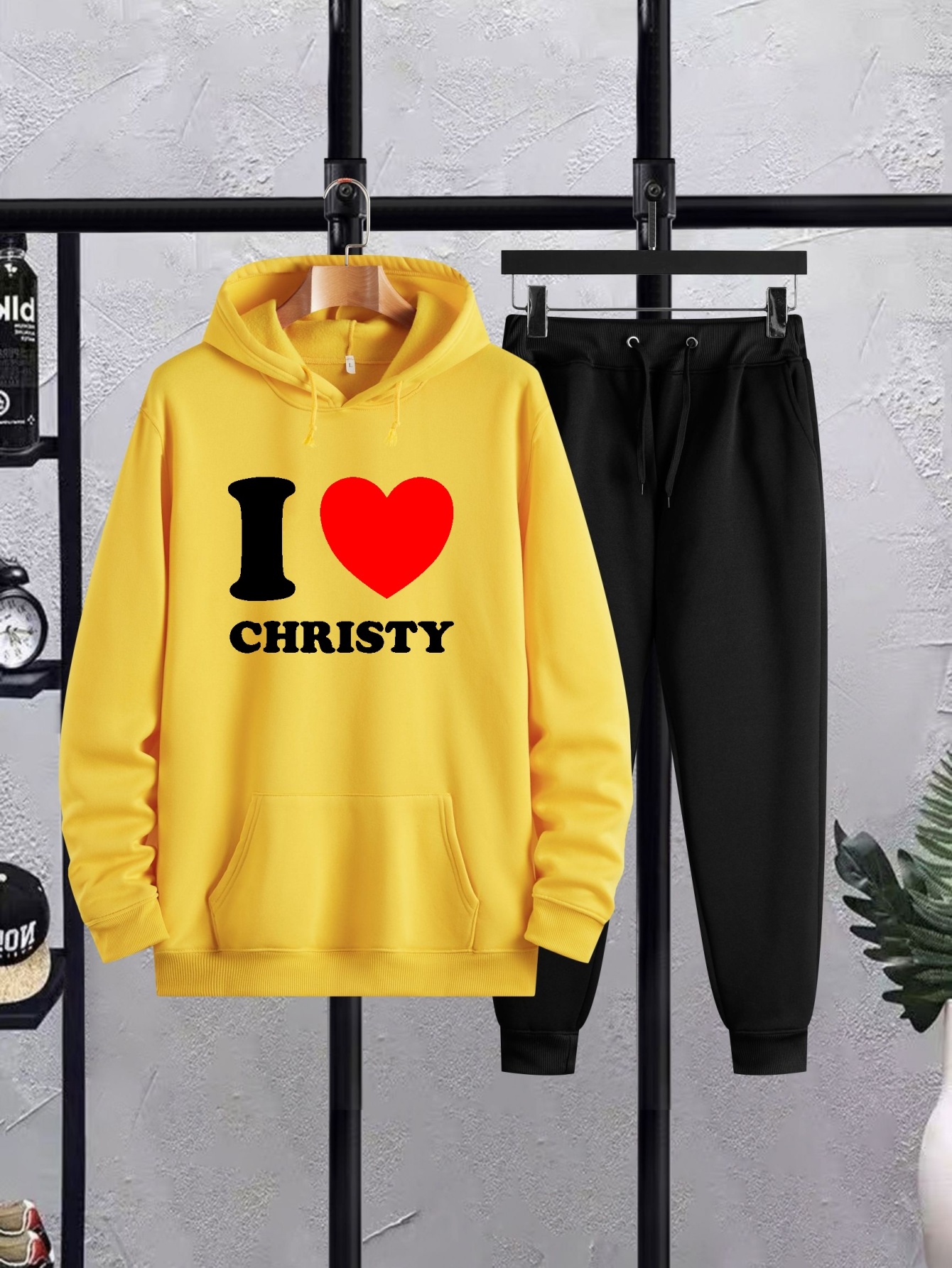 2pcs Casual Set Mens Christy Print Hoodie Slightly Stretch Breathable  Sweatpants Set For Outdoor - Men's Clothing - Temu Norway