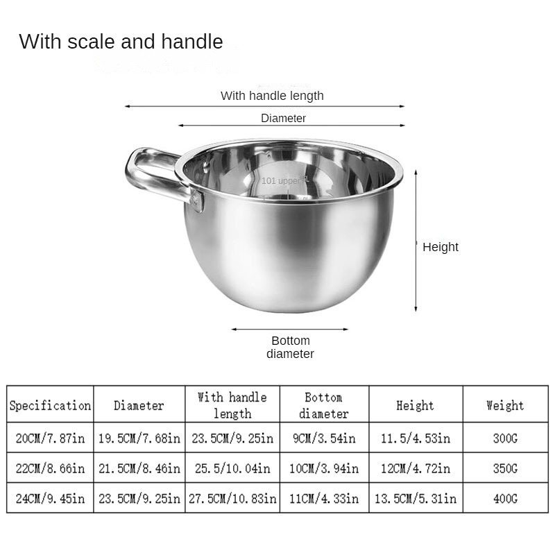 colorful stainless steel 18-26cm mixing salad
