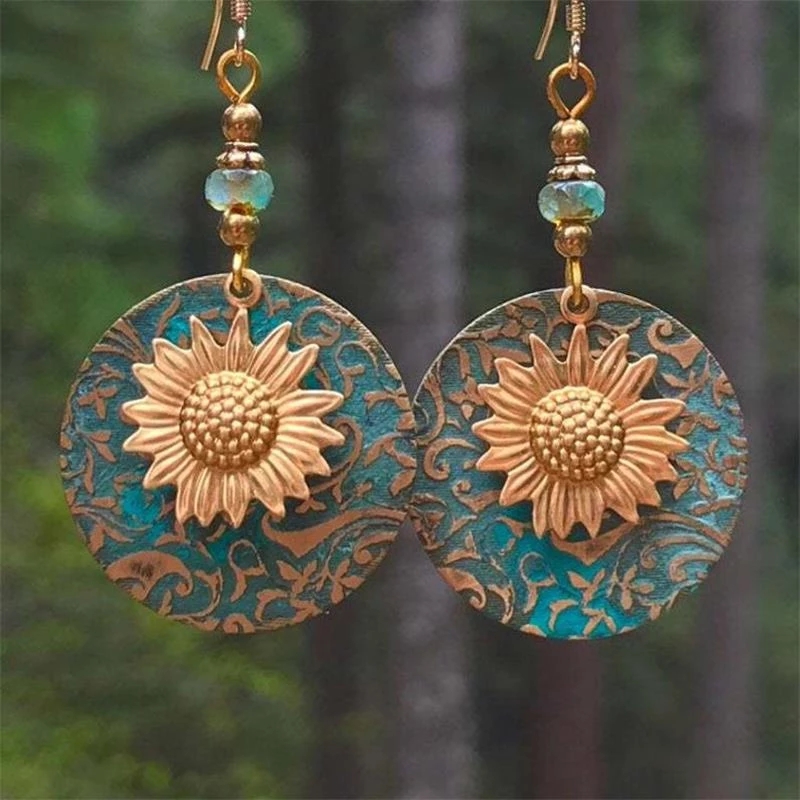 Boho Sunflower Earrings, Creative Vintage Engagement Wedding Drop Earrings  Jewelry, Gifts - Temu United Arab Emirates