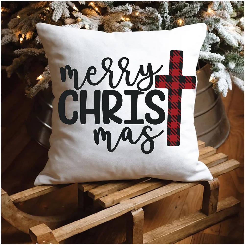 Merry Christmas DIY Decorative Pillow Stencil Kit - DIY Accent Pillows for  Christmas Decor