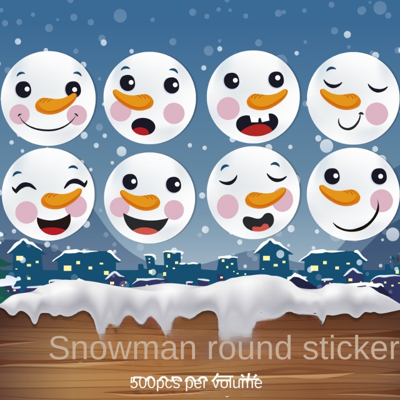  500Pcs Winter Foam Stickers Snowflake Snowman