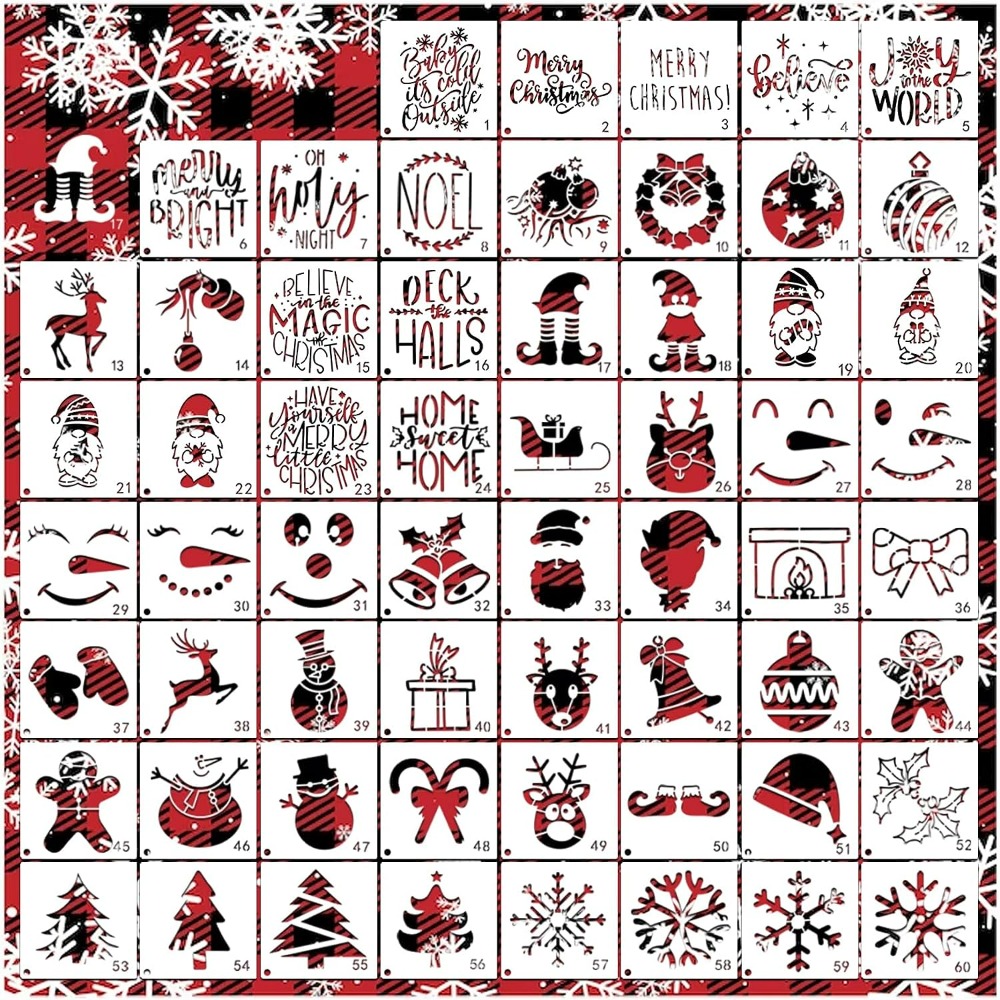 Christmas Stencils Reusable Holiday Xmas Drawing Stencil - Temu