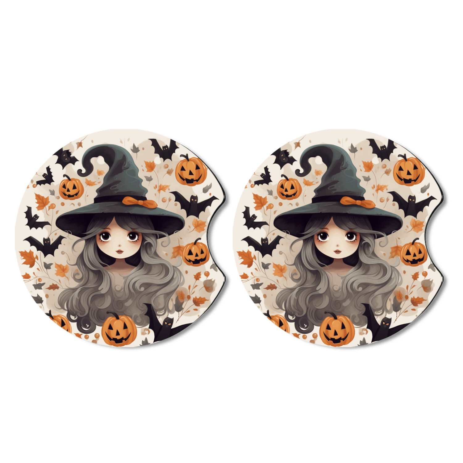 Halloween Bruxa Bonito Espuma Coaster Absorvente Carro Bebida