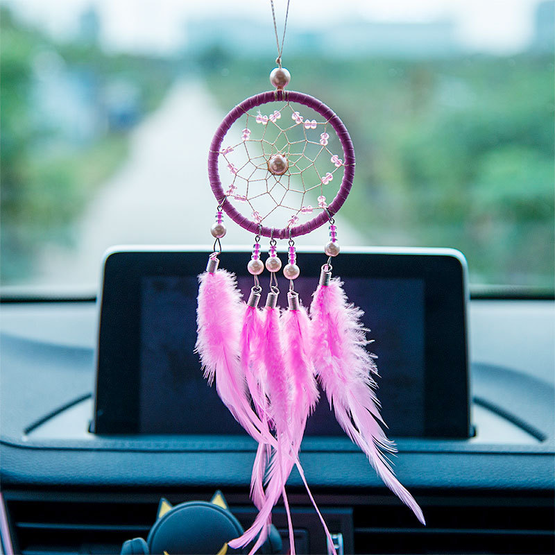 Dream Catcher Car Pendant Pendant Feather Car Jewelry Girls - Temu